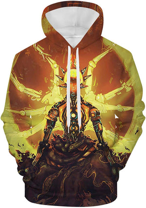 Overwatch Hoodie - Zenyatta 3D Print Yellow Hooded Pullover Sweatshirt