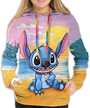 Image of Cute Cartoon lilo & Stitch Hoodie Pullover Sweatshirt Anime Hoodies