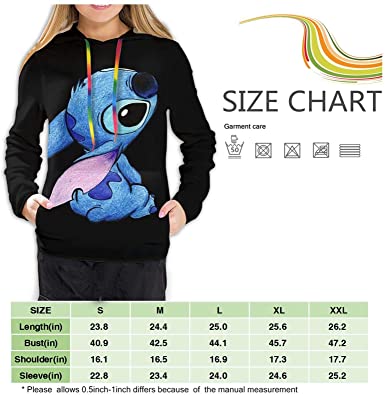 Image of Cartoon Loli & Stitch Hooded Sweatshirt Pullover Hoodies