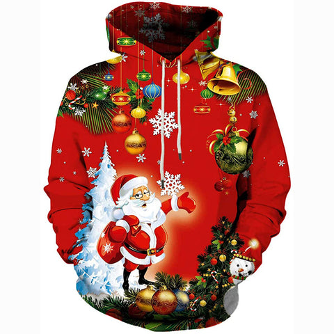 Image of Christmas Hoodies - Santa Christmas Bell Ball Pullover Hoodie