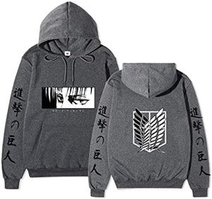 Attack on Titan Anime Unisex Hoodie Cosplay Hooded Sweatshirts Cotton Cozy Wings of Freedom Print Pullovers Tops