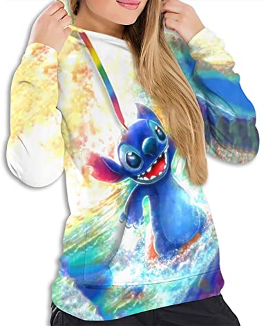 Image of Girls Anime Novelty Naughty lilo and Stitch Hoodie Pullover Sweatshirt