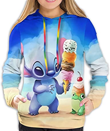 Image of Cartoon Cute lilo Stitch Hoodie Pullover Sweatshirt Anime Hoodies