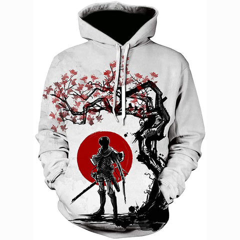 Image of Attack on Titan 3D Print Pullover Hoodie Sweatshirt with Pocket