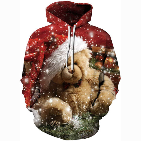 Image of Christmas Hoodies - Funny Bear Pullover Hoodies