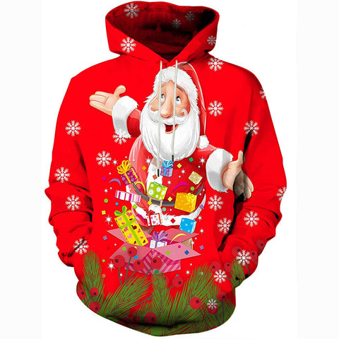 Image of Christmas Hoodies - Red Santa Christmas Candies Pullover Hoodie