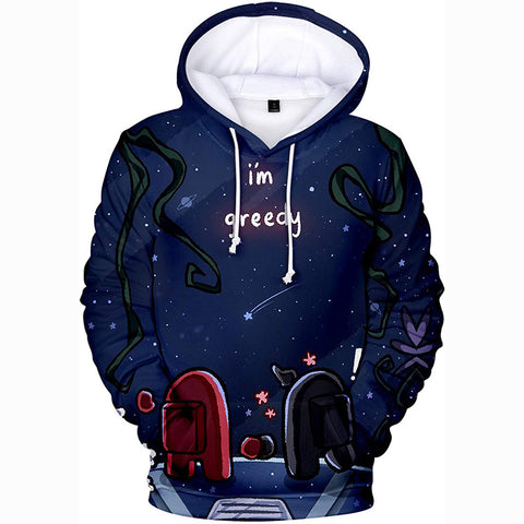 Image of Video Game Among Us Hoodie - 3D Print Starry Sky Drawstring Pullover Hoodie