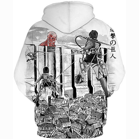 Image of Attack on Titan 3D Print Pullover Hoodie Sweatshirt with Pocket