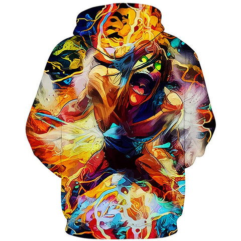 Image of Attack on Titan 3D Print Pullover Hoodie Sweatshirt with Pocket