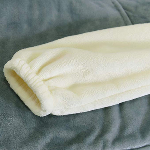 Image of His-and-Hers Sleeves-Cute Long Flannel Plush Wearable Hooded Blanket