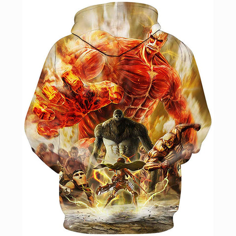 Image of Attack on Titan 3D Print Pullover Hoodie Sweatshirt with Pocket