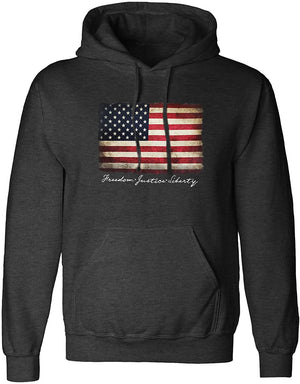 American Flag Hoodie Pullover Fleece for Men - USA Flag Sweatshirt