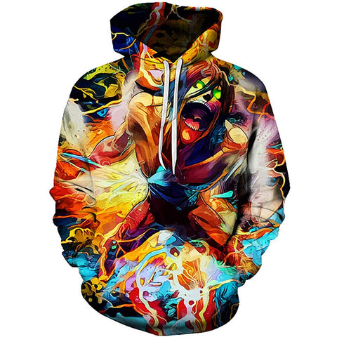 Image of Attack on Titan 3D Print Pullover Hoodie Sweatshirt with Pocket