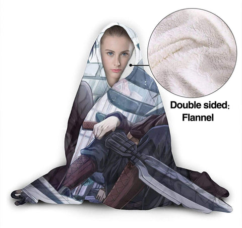 Image of Attack On Titan Hooded Blanket - Anime Levi Ackerman Sword Flannel Blanket