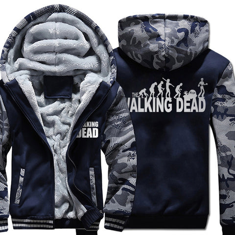 Image of The Walking Dead Jackets - Solid Color The Walking Dead Series Evolution Theory Icon Fleece Jacket