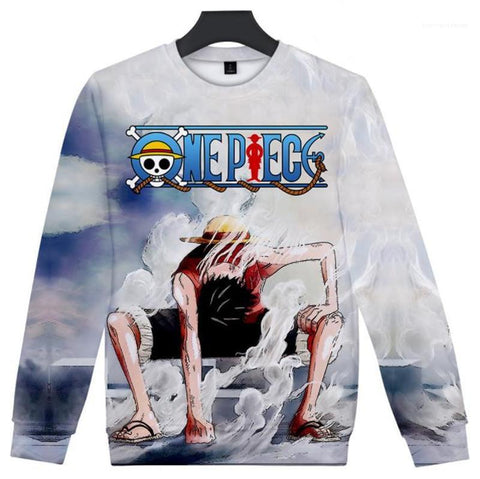 Image of One Piece Luffy Pullover - Cartoon 3D Print Sweatshirts