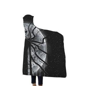 Jack Skellington Hooded Blanket - Halloween Moon Black Blanket