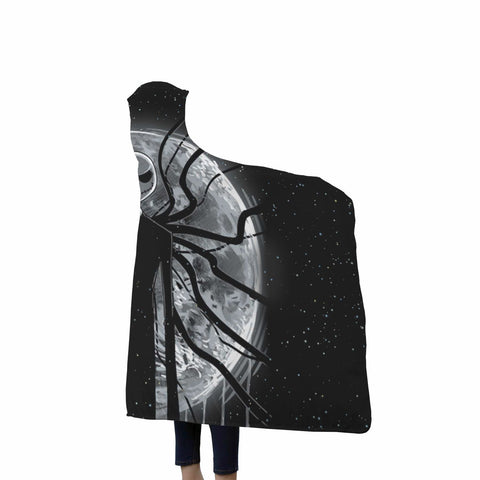 Image of Jack Skellington Hooded Blanket - Halloween Moon Black Blanket