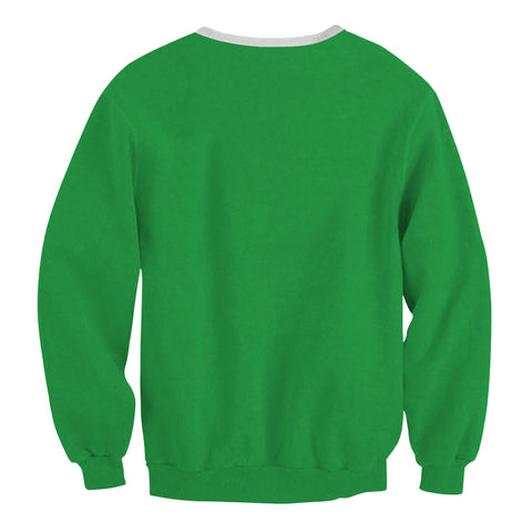Image of Christmas Sweatshirts -Santa Claus Cosplay Green 3D Sweatshirt