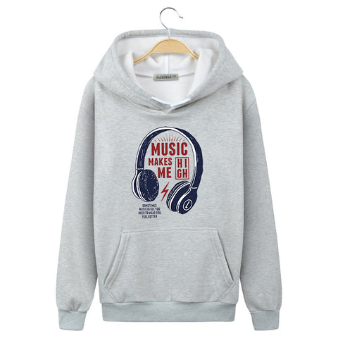 Image of Music Hoodies - Solid Color Music Series Headset Super Cool Fleece Hoodie