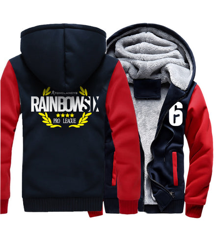 Image of RAINBOW SIX Jackets - Solid Color RAINBOW SIX Game Series RAINBOW SIX Sign Super Cool Fleece Jacket