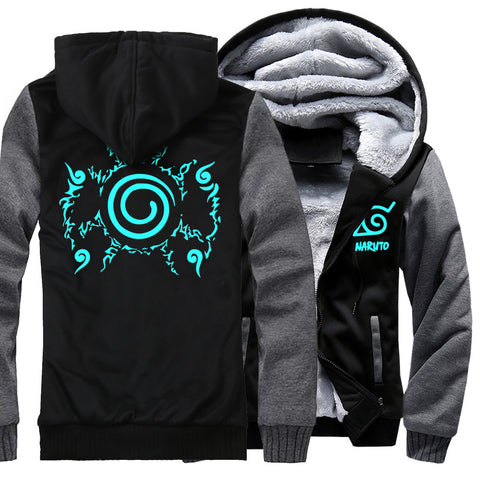 Image of Naruto Jackets - Solid Color Naruto Anime Series Naruto Luminous Jacket Super Cool Fleece Jacket