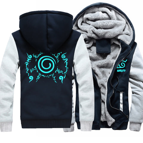 Image of Naruto Jackets - Solid Color Naruto Anime Series Naruto Luminous Jacket Super Cool Fleece Jacket