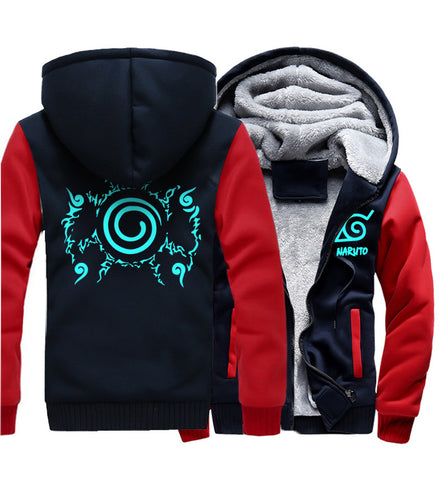 Image of Naruto Jackets - Solid Color Naruto Anime Series Naruto Luminous Jacket Super Cool Fleece Jacket