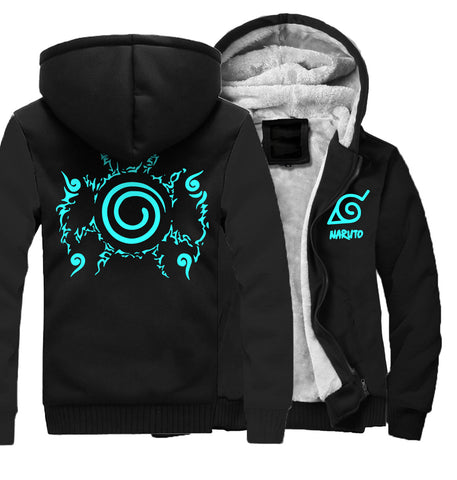 Image of Naruto Jackets - Solid Color Naruto Anime Series Naruto Luminous Jacket Super Cool Fleece Jacket