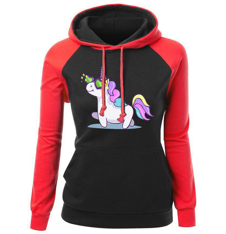 Image of Women Hoodies - Women Hoodie Series Cute Rainbow Unicorn Fleece Hoodie