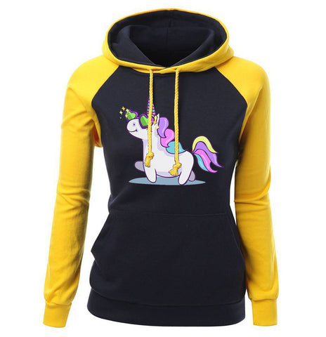 Image of Women Hoodies - Women Hoodie Series Cute Rainbow Unicorn Fleece Hoodie