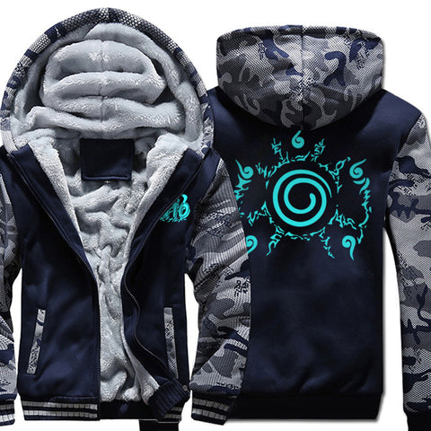 Image of Naruto  Jackets - Solid Color Naruto Anime Series Super Cool Luminous Fleece Jacket