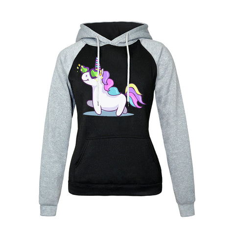 Image of Women Hoodies - Women Hoodie Series Cute Rainbow Unicorn Fleece Hoodie