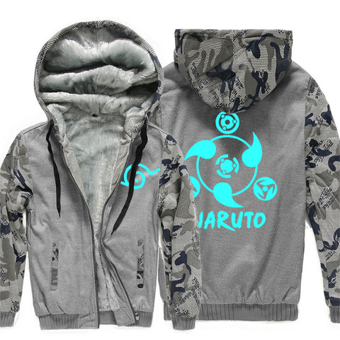 Image of Naruto  Jackets - Solid Color Naruto Anime Series Super Cool Luminous Fleece Jacket