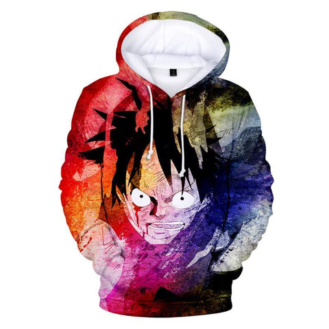 Image of One Piece Hooded Sweatshirts - Men/Women Long Sleeve 3D Printed Hoodie