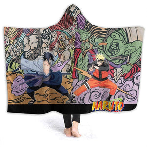 Unisex Hooded Blanket - Naruto Flannel Throw Blanket
