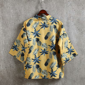 Men Summer Japanese Style Loose Cotton Kimono Fashion Jacket