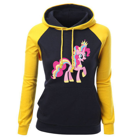 Image of Women Hoodies - Women Hoodie Series Cute Unicorn Rainbow Tail Fleece Hoodie