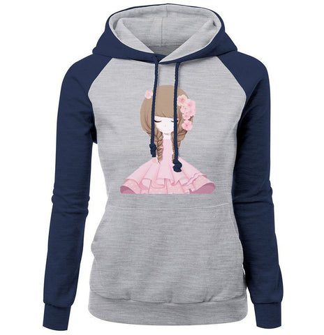 Image of Women Hoodies - Women Hoodie Series Cute Girl Icon Fleece Hoodie