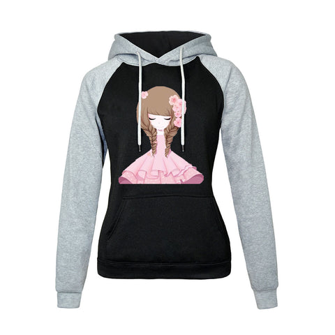 Image of Women Hoodies - Women Hoodie Series Cute Girl Icon Fleece Hoodie