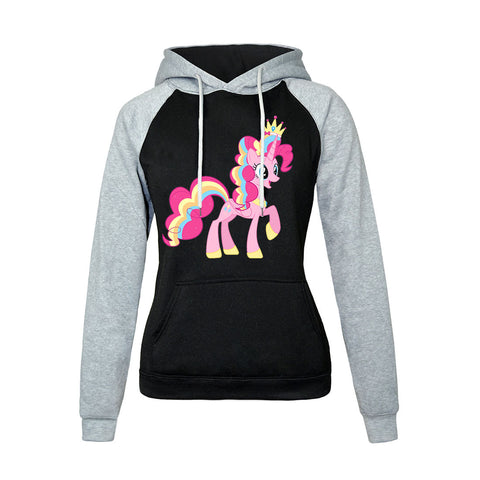 Image of Women Hoodies - Women Hoodie Series Cute Unicorn Rainbow Tail Fleece Hoodie