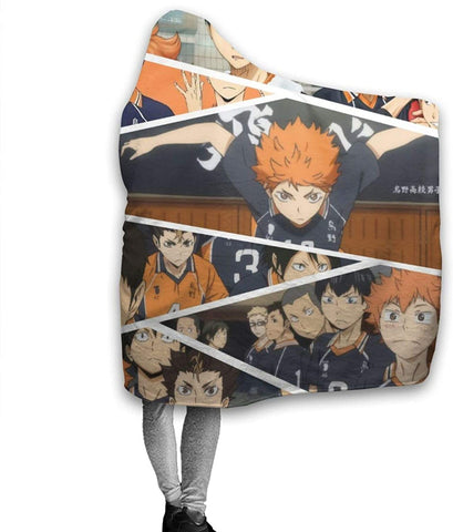 Image of Fleece Throws Blanket - Haikyuu!! Poster Wrinkle Resistant Bed Blanket