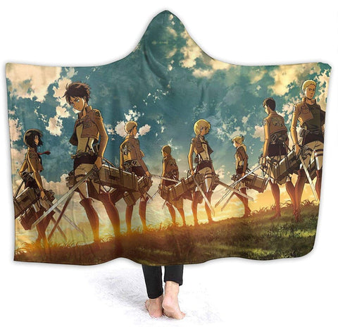 Image of Attack On Titan Hooded Blanket - Anime Blankets