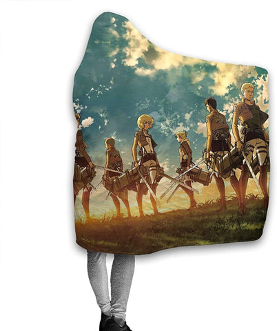 Image of Attack On Titan Hooded Blanket - Anime Blankets