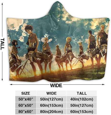 Image of Attack On Titan Hooded Blanket - Anime Blankets