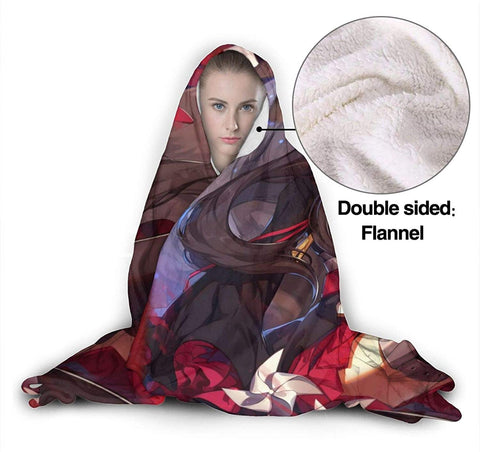 Image of Anime Azur Lane Flannel Wearable Soft Warm Throw Hooded Blanket