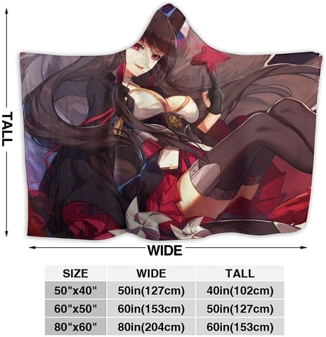 Image of Anime Azur Lane Flannel Wearable Soft Warm Throw Hooded Blanket