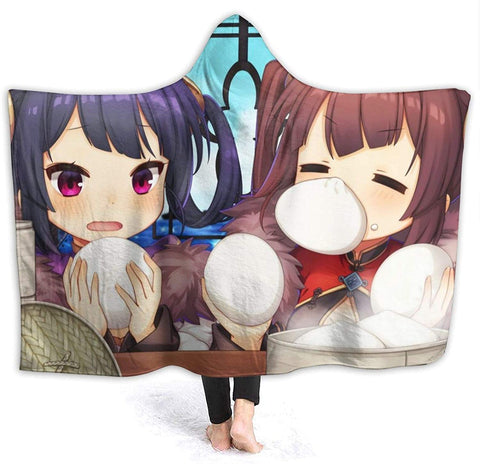 Image of Azur Lane Hooded Blanket - Anime Flannel Warm Blanket