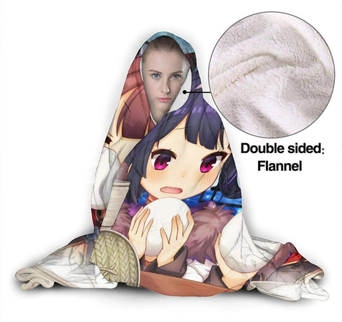 Image of Azur Lane Hooded Blanket - Anime Flannel Warm Blanket