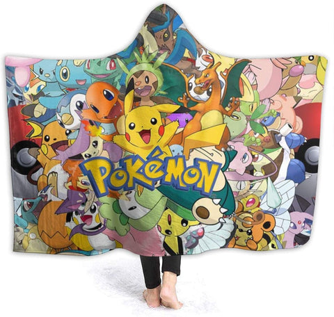 Image of Anime Pokemon Hooded Blankets - Anti-Pilling Fleece Blankets